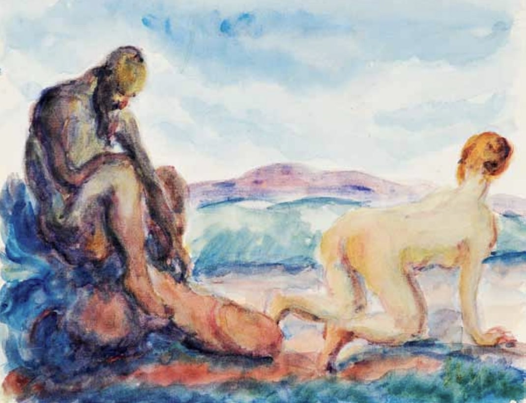 Erotikus jelenet V, 1920, akvarell, papír, 21,5x27 cm, Magyar Nemzeti Galéria
